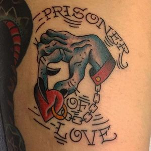 Prisoner Of Love Tattoo by Simon Velez #prisoneroflove #prisoner #traditional #SimonVelez