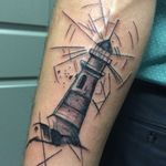 Sketch'd lighthouse, by Aaron Hillman #AaronHillman #lighthousetattoo #sketchtattoo