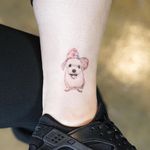 Tiny Pup by Nando Tattoo (via IG-nandotattooer) #tinytattoo #microtattoo #flora #fauna #NandoTattoo