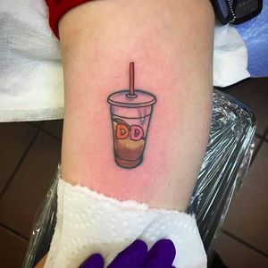 Tiny cup, not enough coffee. By Jess Baker (via IG -- jessbakertattoo) #jessbaker #coffee #dunkindonuts
