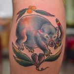 Super Australian tattoo by Mark Lording (via IG -- vicmarkettattoo) #marklording #wombat #wombattattoo