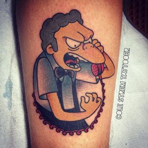 Moe Szyslak Tattoo by Cole Strem #MoeSyzslak #MoeSzyszlakTattoo #SimpsonsTattoos #TheSimpsons #Simpsons #SpringfieldTattoos #ColeStrem