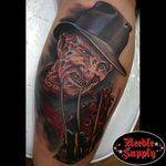 Angry Freddy tattoo by Rob Forrer. #realism #colorrealism #portrait #FreddyKrueger #NightmareOnElmStreet #styledrealism #RobForrer