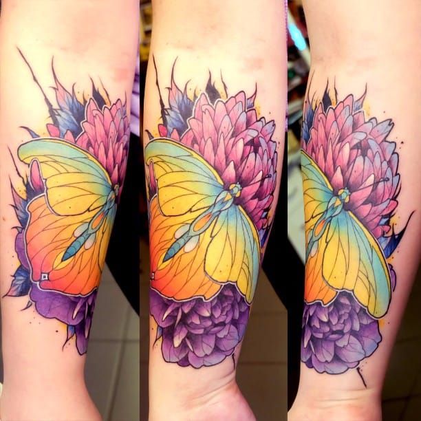 Details more than 74 stained glass butterfly tattoo latest  incdgdbentre