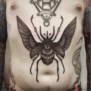 Creepy beetle tattoo  by Ildo Oh #IldoOh #blackwork #beetle