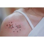 Stars + planet tattoo by Seoeon. #Seoeon #southkorean #korea #korean #subtle #micro #star #planet