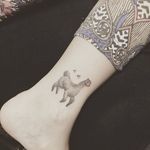 Alpaca tattoo by Roha Tattoo. #pointillism #microtattoo #cute #alpaca