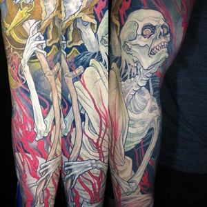 One of the Four Horsemen of the Apocolypse done in the Japanese style by Rob Noseworthy (IG-robnoseworthy). #FourHorsemen #illustrative #Japanese #largescale #RobNoseworthy #sleeves