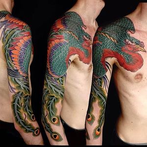 Phoenix Sleeve made by Damien Rodriguez. (via @damienrodriguez) #largescale #phoenix #sleeve #damienrodriguez #invisiblenyc