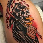 Grim Reaper Tattoo by Matt Cannon #grimreaper #grimreapertattoo #traditional #traditionaltattoo #traditionaltattoos #oldschool #oldschooltattoo #classictattoo #MattCannon