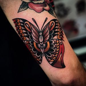 Butterfly. #MikeySharks #Traditional #traditionaltattoo #butterfly #butterflies