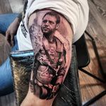 Awesome tattoo of Russell Crowe as the Roman General Maximus. #AnastasiaForman #realistic #blackandgray #gladiator #maximus #russelcrowe