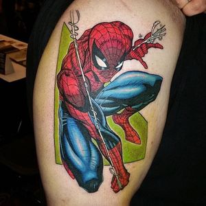 Tattoo uploaded by Rah Ink • Spider Man in my brother #draw #desenho  #comics #spiderman #marvel #hqtattoo #color • Tattoodo