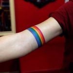 Rainbow tattoo, artist unknown. #rainbow #lgbt #love #positivity #armband