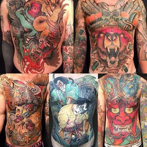 Front Tattoo by Stu Padgin #fullfront #fullfronttattoo #bodysuit #chestpiece #neotraditional #neotraditionaltattoo #bigtattoos #boldtattoos #StuPadgin