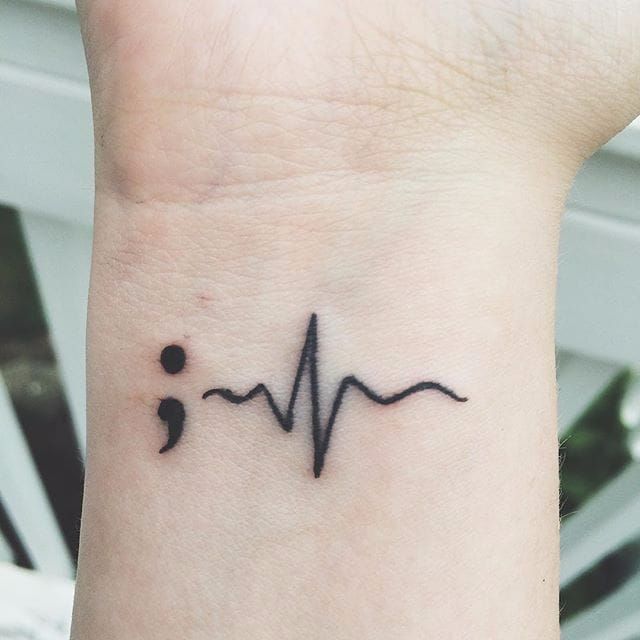 Twitter 上的Ali VanSickleTattoo 5  tattoo TattooTuesday  semicolonproject semicolon heartbeat love httptcoPHOyfTONeI   Twitter