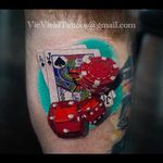 Sick realistic tattoo #VicVivid #realism #dice #cards