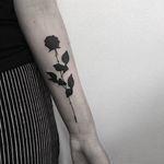 Blackwork rose tattoo by Johnny Gloom. #goth #dark #JohnnyGloom #blackwork #rose