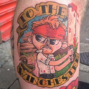 Movie-Inspired Tattoo by Lee Wagner #ShaunoftheDead #SimonPegg #ZombieFilm #Movies #LeeWagner