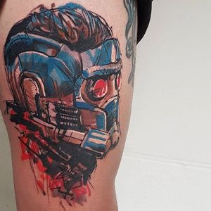 Tattoo by Ael Lim. #AelLim #marker #style #semiabstract #contemporary #sketch #robot