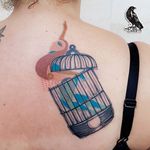 Bird cage tattoo by Matteo Cascetti. #MatteoCascetti #sketch #contemporarytattooart #avantgarde #cage #birdcage #woman