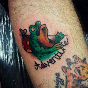 Froggy Adventure Tattoo by Joe Fletcher @Wagabalooza #Wagabalooza #JoeFletcher #JoeFletcherTattoo #Neotraditional #Neotraditionaltattoo #HellcatsTattooParlour #UK #Frog