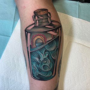 An octopus in a bottle by Sketchy Lawyer. (Via IG - sketchylawyer)