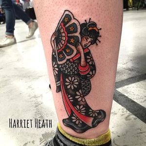 Geisha Tattoo by Harriet Heath #Geisha #oldschool #traditional #HarrietHeath