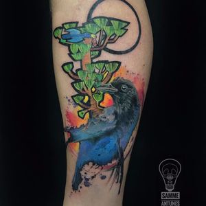 Pássaro por Samme Antunes! #SammeAntunes #tatuadoresbrasileiros #tatuadoresdobrasil #tattoobr #tattoodobr #bird #pássaro #colorful