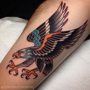 Eagle Tattoo by Tony Talbert #TraditionalTattoos #OldSchoolTattoos #ClassicTattoos #TraditionalTattoo #TraditionalArtists #TonyTalbert #eagle