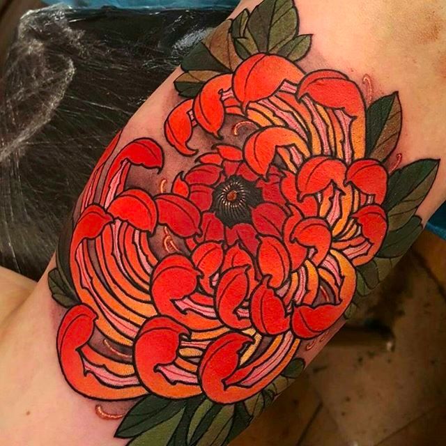Tattoo uploaded by Stacie Mayer  Traditional Japanese half sleeve Chrysanthemum  tattoo by Nicolas Fox sleeve Japanese flower chrysanthemum NicolasFox   Tattoodo