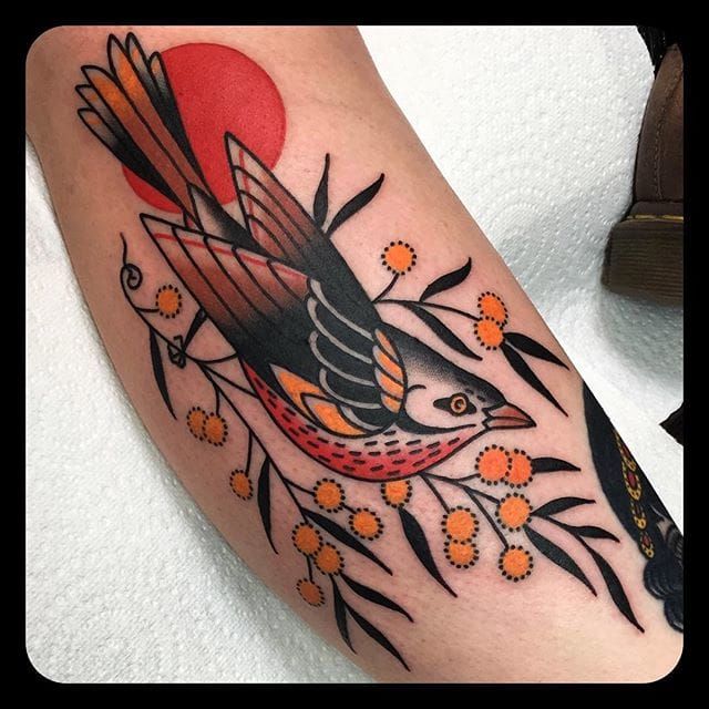 Traditional bird tattoo small folowme on insta francparra   Trendy  tattoos Tattoos Traditional tattoo