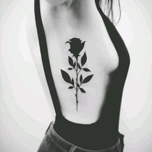 Rose silhouette #rosetattoo#longstemmedrose #flower #flowertattoo