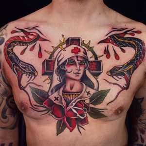 Nurse Tattoo by Herb Auerbach #traditional #colortraditional #HerbAuerbach