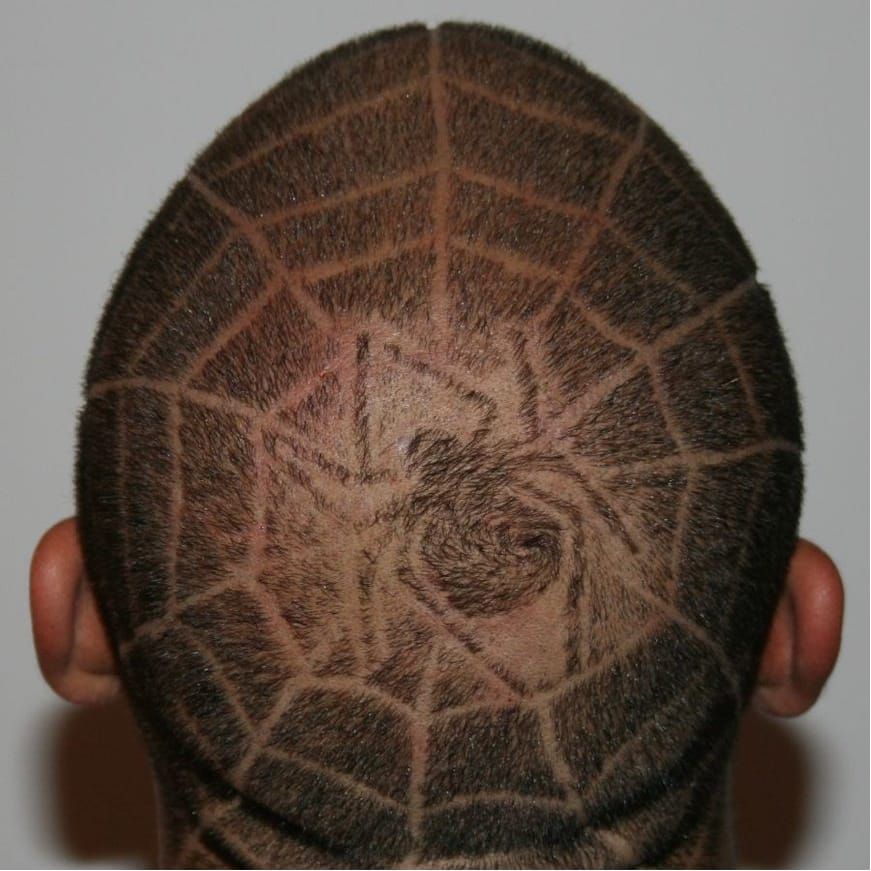 hair tattoo spider web