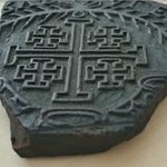 Ancient wooden block with traditional Coptic cross tattoo design that Wassim Razzouk still uses. #Christian #Coptic #cross #RazzoukTattoo #WassimRazzouk #woodenblock