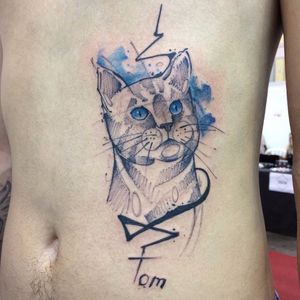 Homenagem para o gatinho Tom :) #LeoValquilha #tatuadoresdobrasil #tatuadoresbrasileiros #watercolor #aquarela #cat #gato #tom