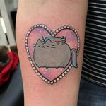 Pusheen tattoo by Nat G. #NatG #NatGucci #pusheen #kawaii #cat #cute #neko #pastel #heart #unicorn