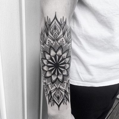 mandala forearm tattoo design
