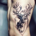 Double deer blackwork tattoo by Sasha Kiseleva #linework #blackwork #lines #blckwrk #dotwork #myforestink #sashakiseleva #btattooing #blxckink #onlyblackart #blacktattoomag #deer #doubledeer #geometric #geometry