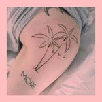 Palm tree tattoo by Dylan Long Cho #DylanLongCho #linework #minimalist #minimalistic #summer #palmtree