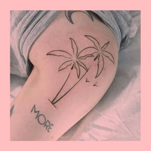 Palm tree tattoo by Dylan Long Cho #DylanLongCho #linework #minimalist #minimalistic #summer #palmtree
