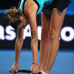 Karolina Pliskova's Maori style tattoos ! (via Google) #karolinapliskova #tennis #wimbledon #sw19 #tattooedathletes #maoristyle