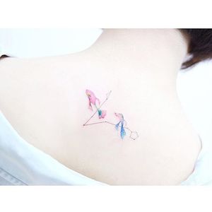 Pretty South Korean style constellation tattoo by Banul. #Banul #southkorean #fish #star #stars #constellation