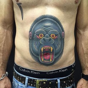 Gorilla Tattoo by Marco Varchetta #gorilla #traditional #traditionaltattoo #oldschool #boldwillhold #italiantattooartist #MarcoVarchetta