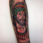 Jesus Tattoo by Tony Talbert #TraditionalTattoos #OldSchoolTattoos #ClassicTattoos #TraditionalTattoo #TraditionalArtists #TonyTalbert