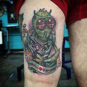 Rick and Morty tattoo of Krombopulis Michael #rickandmorty IG @dsmithtattoos (Dane Smith)