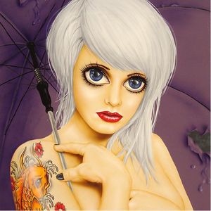 Umbrella pin-up by Scott Rohlfs #ScottRohlfs #pinup #art #inspiration