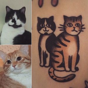 Cats Tattoo by Jiran @Jiran_Tattoo #JiranTattoo #Pet #PetTattoo #Cats #Neotraditional #Seoul #Korea
