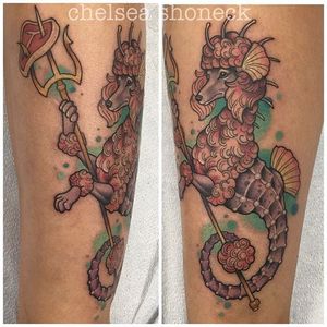 Deep Sea Poodle Tattoo by Chelsea Shoneck #aquaticanimal #aquaticanimaltattoo #animaltattoo #seacreature #creativetattoos #neotraditional #neotraditionalartist #ChelseaShoneck